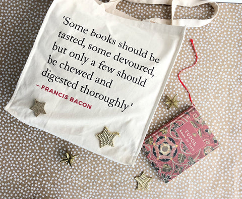 Tudor Book of Days and Erasmus/Bacon Quotes Tote Bag